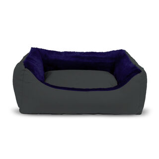 Gauty Cama Tela Impermeable Y Pelo Azul Y Gris para perros