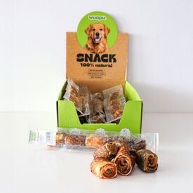 SNACK NATURAL PARA PERRO SUSHI SALMON 5u x 10 BOLSAS WUAPU