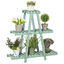 Outsunny Soporte de Madera para Plantas Estantería para Flores de 3 Niveles Estantería Decorativa para Interiores Exteriores 76x26x76 cm Verde, , large indicador imagen numero 1
