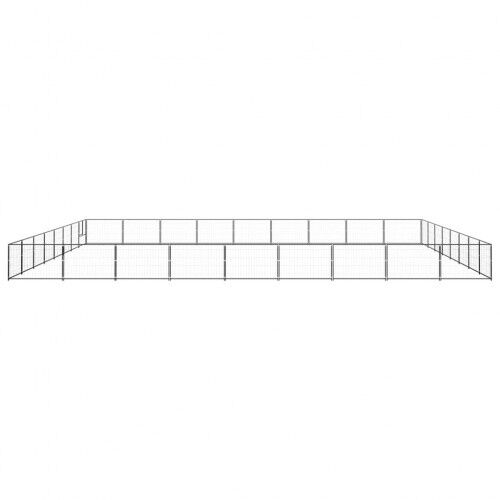 Vidaxl perrera con cable de acero negro para perros, , large Imagen numero 7