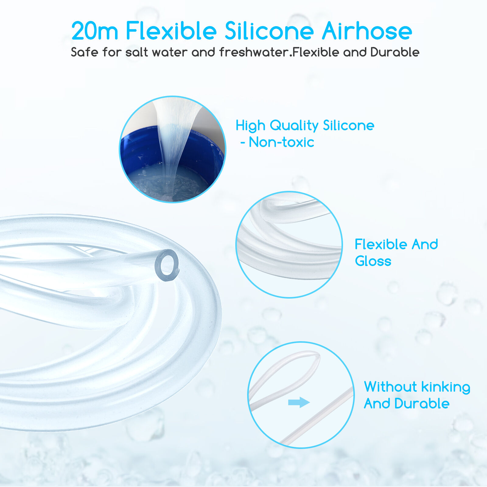 Nobleza 6 mm x 20 Metros de Tubo At&oacute;xico de Silicona para  Aire Manguera, Tubo Flexible de PVC Ideal para Tanque y Acuario, , large Imagen numero 2