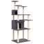vidaXL Rascador para gatos con postes de sisal gris oscuro 166 cm, , large indicador imagen numero 1
