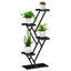Outsunny Soporte para Plantas de 4 Niveles Estanter&iacute;a de Madera para Macetas con Marco de Acero para Interiores Exteriores Sal&oacute;n Dormitorio 53x24x119,5 cm Negro, , large indicador imagen numero 1