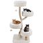 COSTWAY 132 cm &Aacute;rbol Rascador para Gatos,Centro de Actividades para Gatitos | Torre para Gatos con 4 Plataformas Extra&iacute;bles, 2 Juguetes Colgantes con Cascabel y Postes Rascadores de Yute, Blanco, , large indicador imagen numero 1