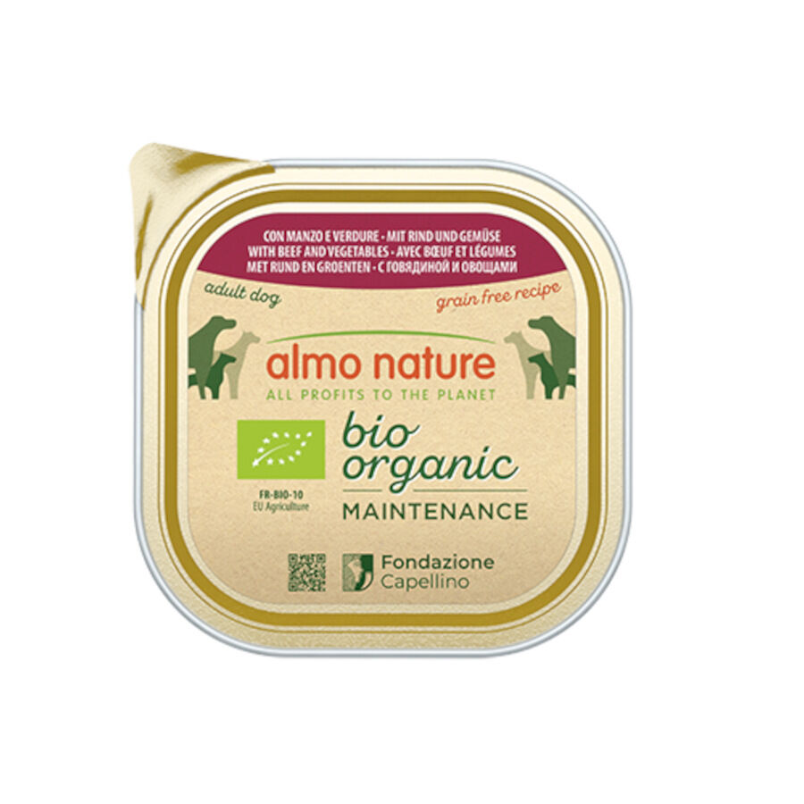 Almo Nature Bio Organic Maintenance  Grain Free Ternera y Verduras tarrina para perros