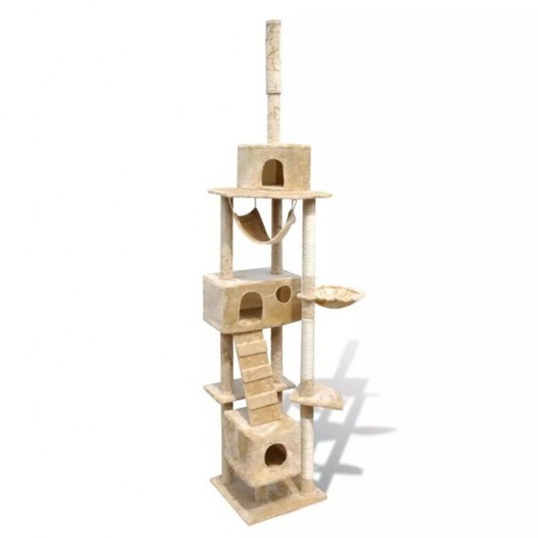 Rascador para gatos con condominios color Beige, , large image number null