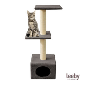 Leeby Colette torre rascador con cama nido gris para gatos