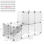 PawHut Jaula para Animales Peque&ntilde;os Parque para Mascotas con 27 Paneles y Forma Personalizable para Cobayas Conejos Chinchillas 140x70x90 cm Transparente, , large indicador imagen numero 3