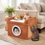 COSTWAY Camas para Gatos de Interior, Gran Cueva para Gatos con Acogedor Condominio, Alfombrilla Rascadora de Sisal, Coj&iacute;n Suave, Base Antideslizante, Casa Plegable Mascotas, Carga 15 kg (Marr&oacute;n), , large indicador imagen numero 2