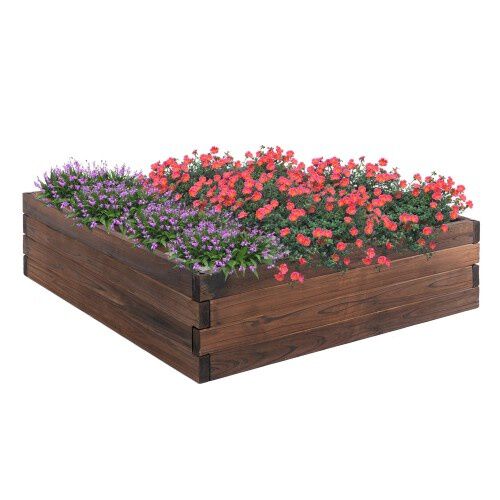 Jardinera de madera maciza de abeto para jard&iacute;n color Marr&oacute;n, , large Imagen numero 1