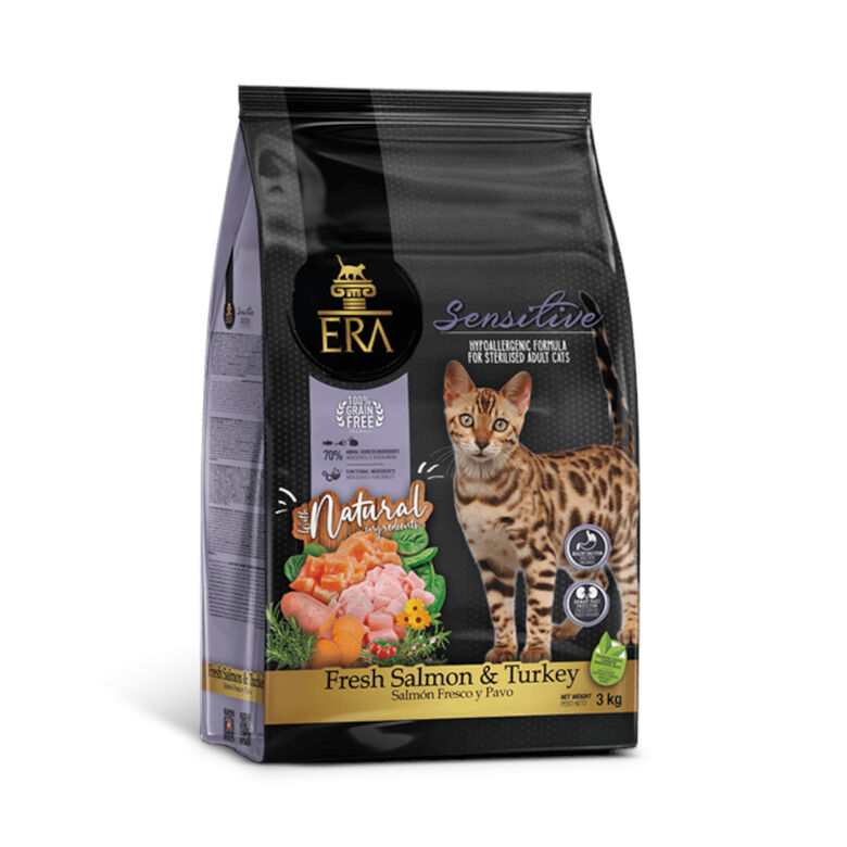 ERA Sensitive Salmón y Pavo pienso para gatos