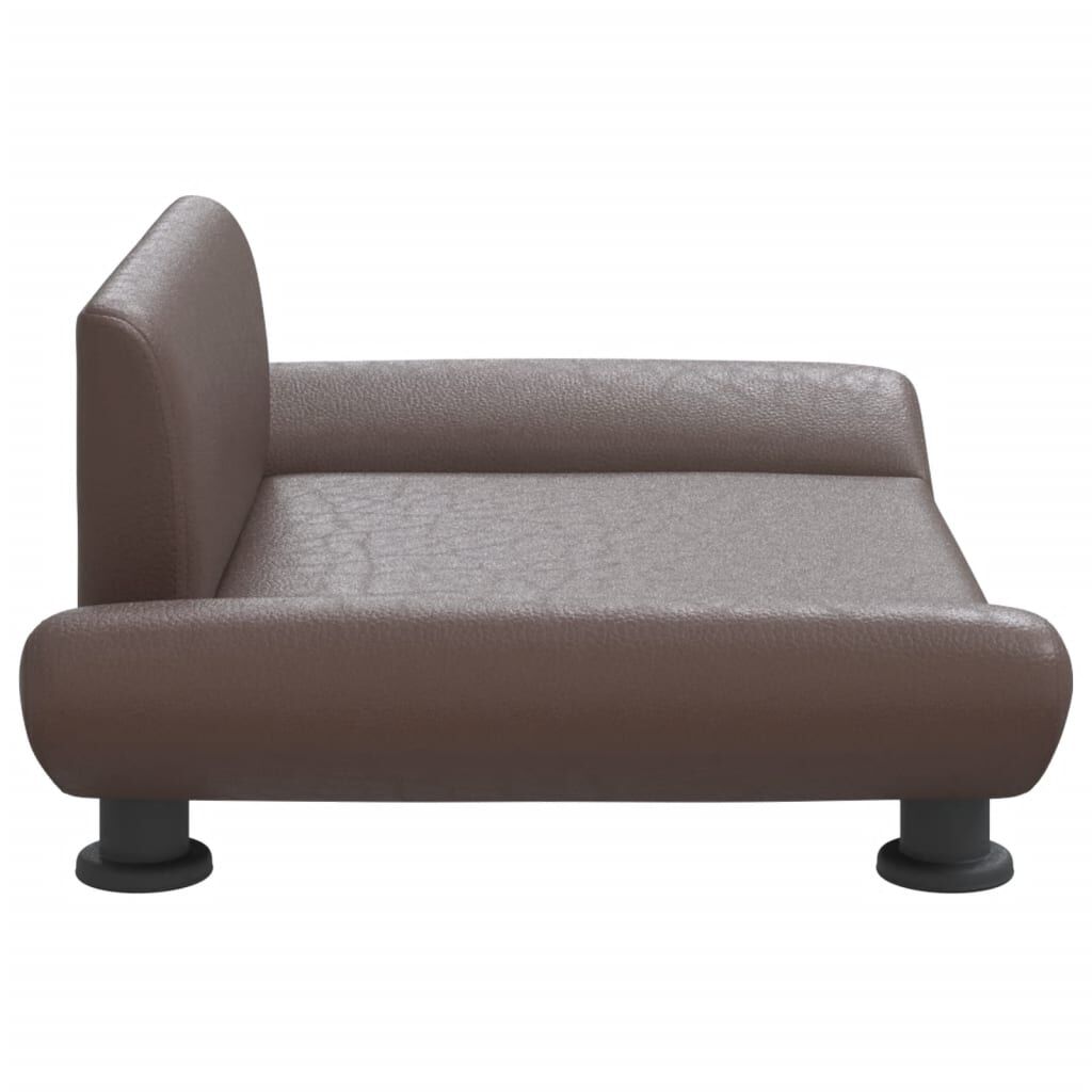 vidaXL Cama para perros de cuero sint&eacute;tico marr&oacute;n 70x45x28 cm, , large Imagen numero 3