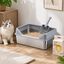 FreshPaw Arenero Grande de Acero Inoxidable para Gatos 70 &times; 50 &times; 29,5 cm, Bandeja Higi&eacute;nica Antisalpicaduras para Gatos Grandes, con Pala y Arena de Tofu FUKUMARU 2,7 kg de Regalo, , large indicador imagen numero 2