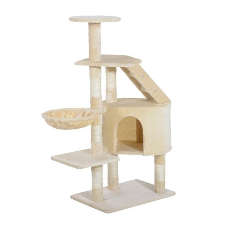 Rascador árbol con felpa PawHut color Beige, , large image number null