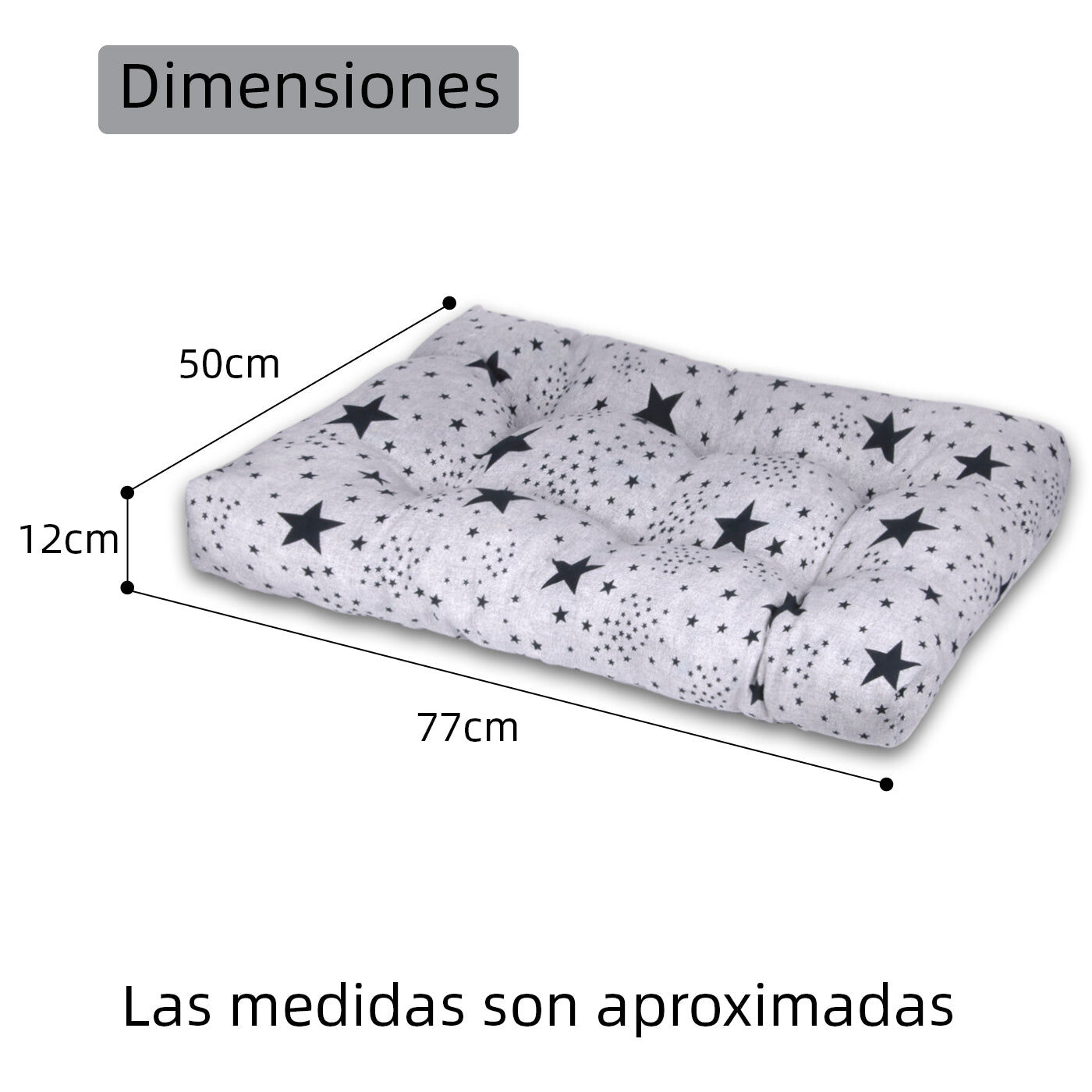 HOME MERCURY- Cama de Mascota, Colch&oacute;n para Perro, Colchoneta Reversible Estampada Relleno de Espuma para Interior y Exterior. (Medium, Estrellas), , large Imagen numero 5
