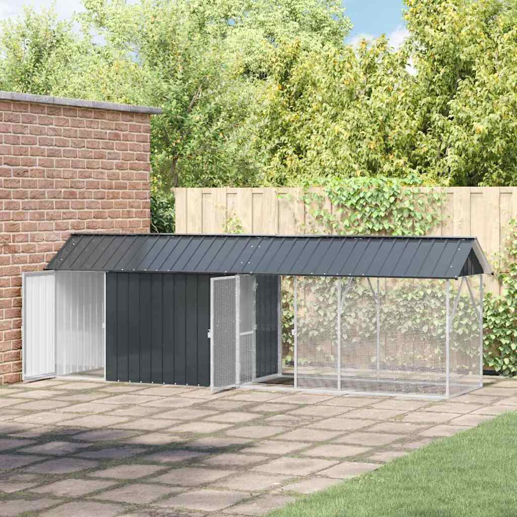 vidaXL Jaula para Aves Antracita 430 x 208 x 247 cm Acero galvanizado thumbnail