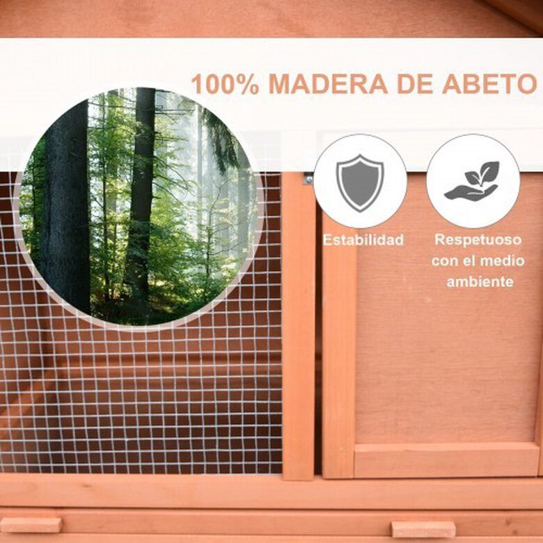 Casa para conejos PawHut de madera y tela asfáltica color Marrón thumbnail