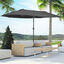 Outsunny Sombrilla de Terraza Exterior Parasol Grande 4,6x2,7m Sombrilla de Jardín con Manivela Manual Resistente al Agua y Protección Solar para Terraza Playa Piscina Negro, , large indicador imagen numero 2