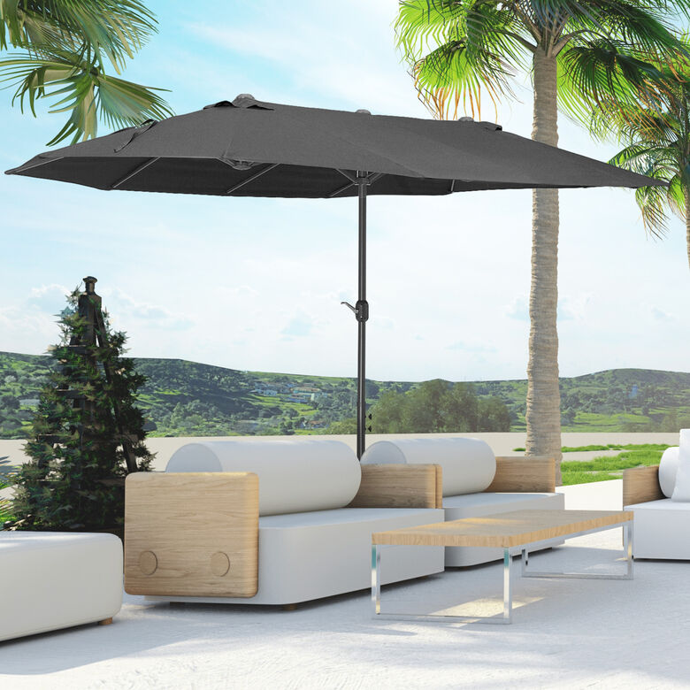 Outsunny Sombrilla de Terraza Exterior Grande color Negro thumbnail