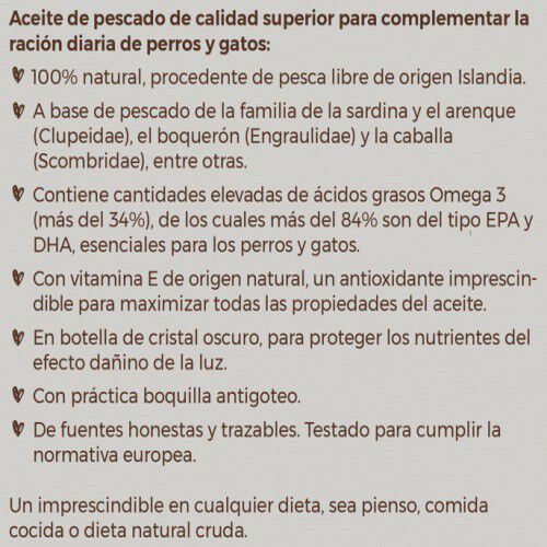 Puromenu aceite de pescado 100% natural de sardina, arenque y caballa para mascotas, , large Imagen numero 2