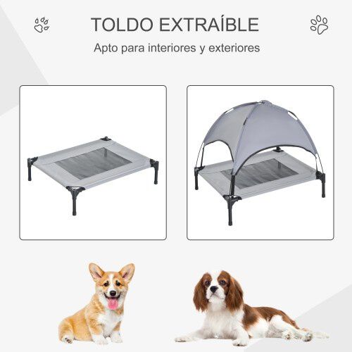 PawHut cama elevada con toldo para perros thumbnail