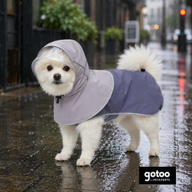Gotoo Impermeable Gris con Capucha para perros