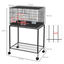 PawHut Jaula para Pájaros con Ruedas 77x46x119 cm Jaula Metálica para Aves con Bandeja Extraíble 2 Perchas 2 Comederos y Estante de Almacenamiento para Periquitos Canarios Negro, , large indicador imagen numero 3