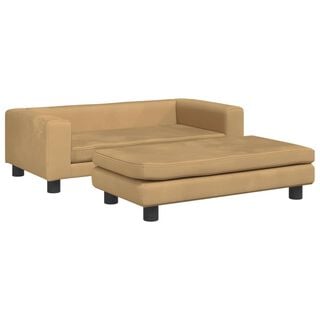 vidaXL Cama con extensión terciopelo marrón para perros