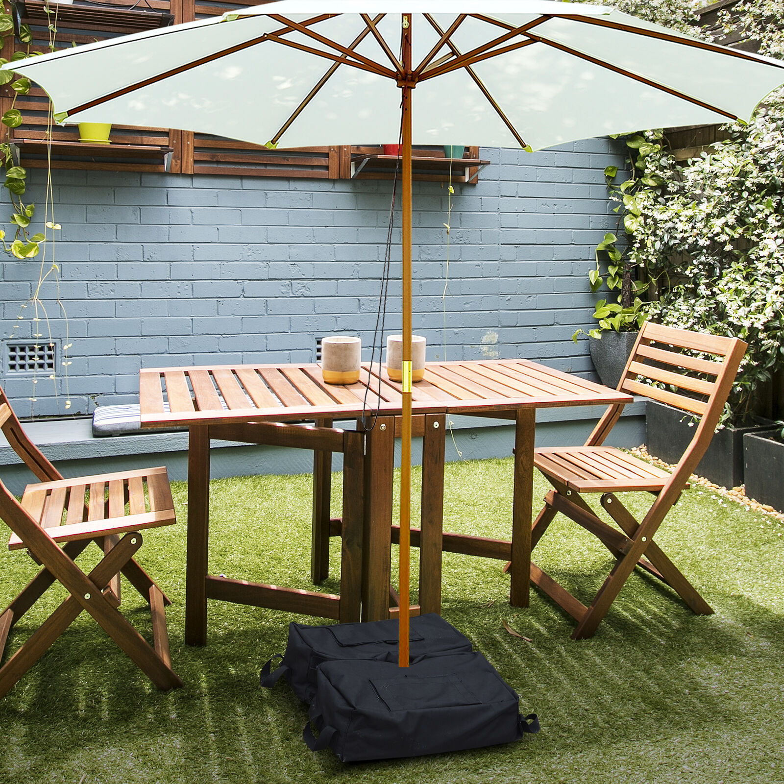 Outsunny Bolsa Arena de Peso para Base de Sombrilla Impermeable Desmontable con Pala Base Soporte de Patio Paragua Cuadrada Pesa m&aacute;x. 50kg, , large Imagen numero 2