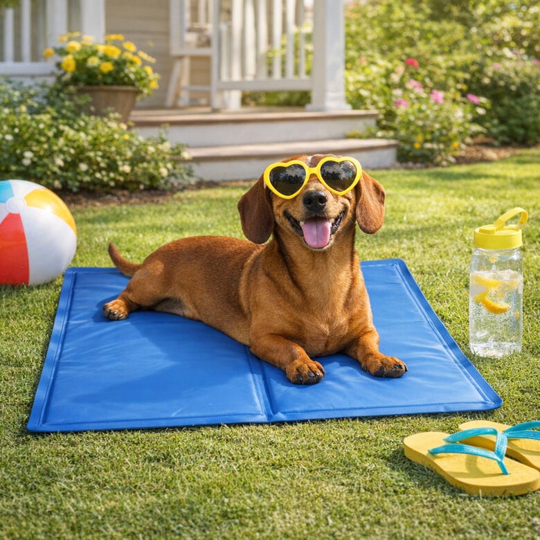 Summer Vibes Manta Refrescante Azul para perros