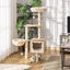 PawHut Árbol Rascador para Gatos con Plataforma Altura 126 cm Torre Escalador para Gatos con Hamaca Caseta Cama Postes de Sisal y Bolas para Jugar 48x40x126 cm Beige, , large indicador imagen numero 2