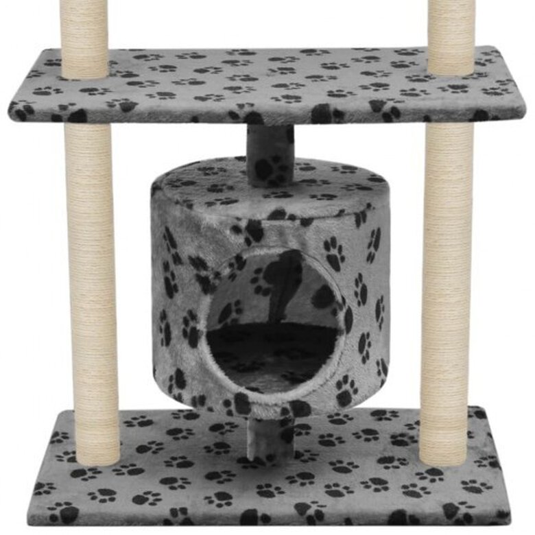 Rascador con poste de sisal color Gris Huellas, , large image number null