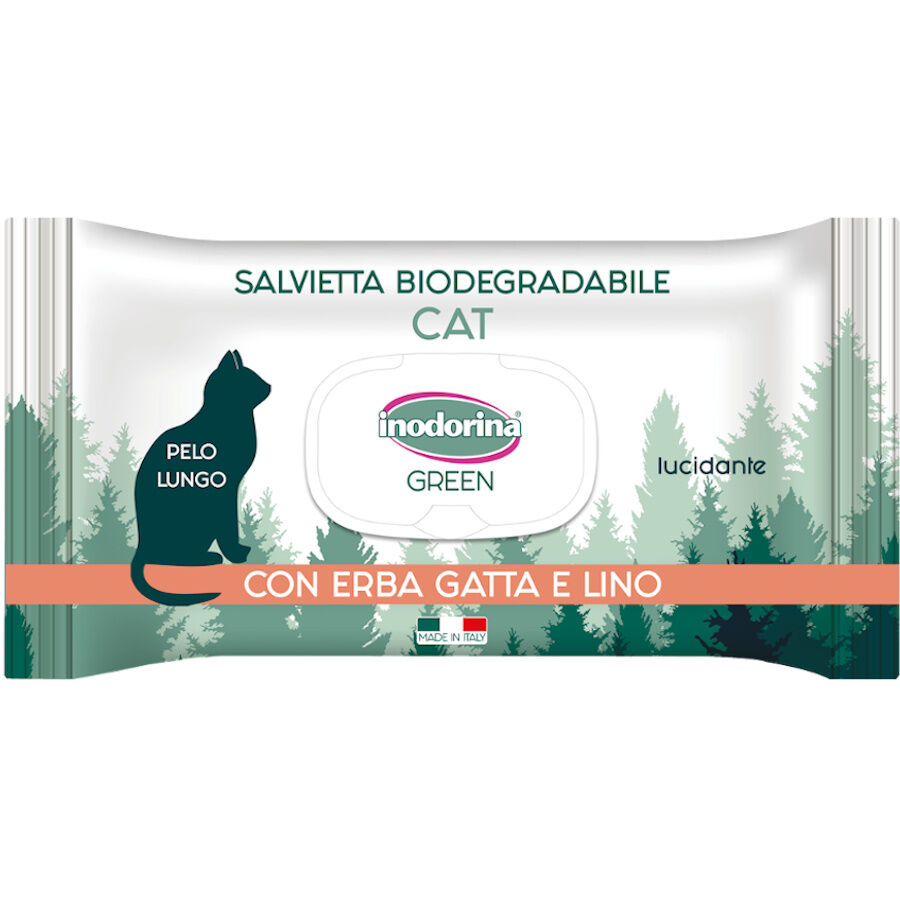 Inodorina Green Toallitas H&uacute;medas para gatos de pelo largo, , large Imagen numero 1