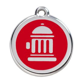 Red Dingo Placa identificativa Acero Inoxidable Esmalte Boca de incendio Rojo para perros