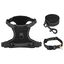 vidaXL Arnés para perros con correa y collar ajustable negro XL, , large indicador imagen numero 1