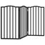 vidaXL Puerta para perros plegable 3 paneles madera álamo negra 150 cm, , large indicador imagen numero 1