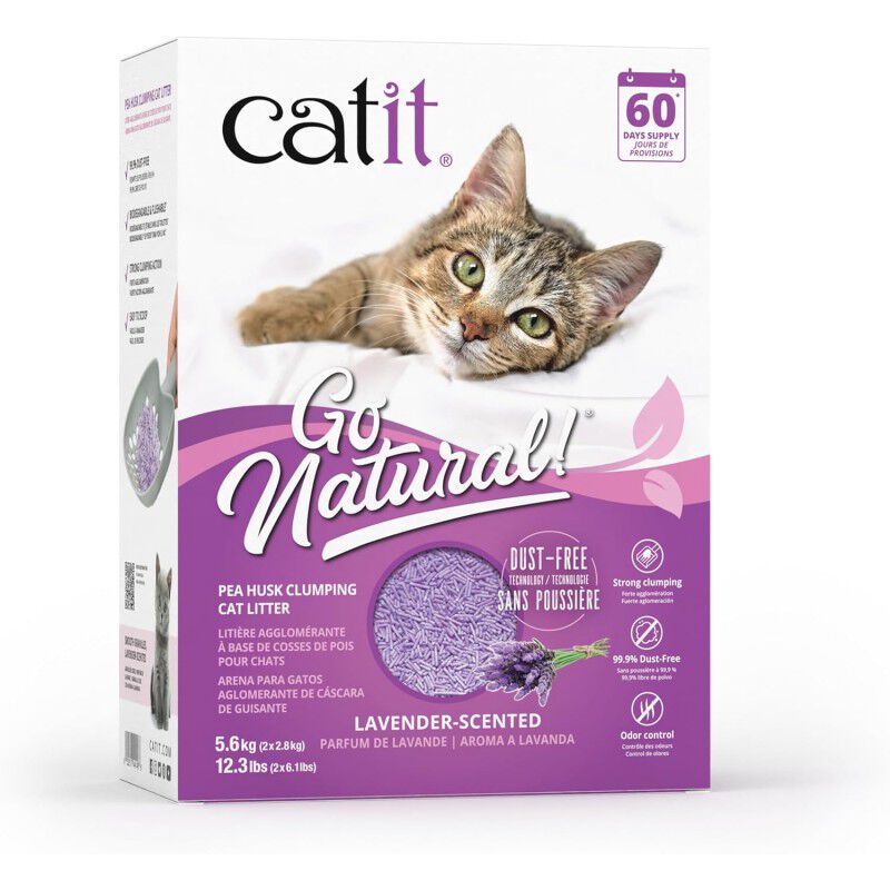 Catit Arena para Gatos Aglomerante de Cáscara de Guisante Go Natural Aroma a Lavanda
