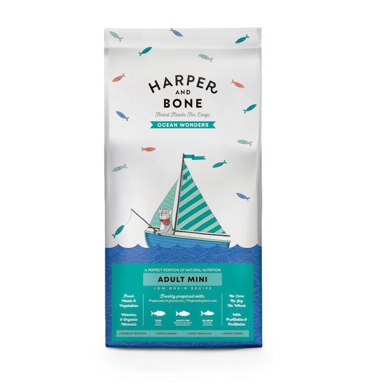 10 kg Harper & Bone Flavours Ocean Wonders Pienso Pescado Adult Mini para perros