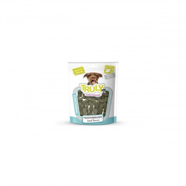 Truly Functional Toothbrush Snack Dental con Sabor a Carne para perros, , large image number null