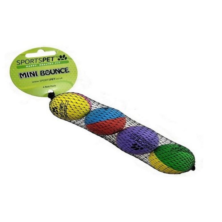 Sportspet Mini Bounce Pelotas de tenis para perros - Pack 4, , large image number null