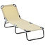 Outsunny Tumbona Plegable Reclinable con Ángulo Ajustable de 5 Posiciones para Jardín Exterior Piscina Terraza Camping Carga 120 kg 188x56x28 cm Beige, , large indicador imagen numero 1