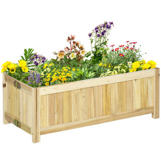 Outsunny Jardinera Madera Natural 
