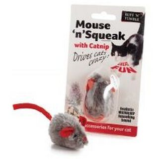 Ratón de juguete Mouse ´N´ Squeak con hierba gatera para gatos