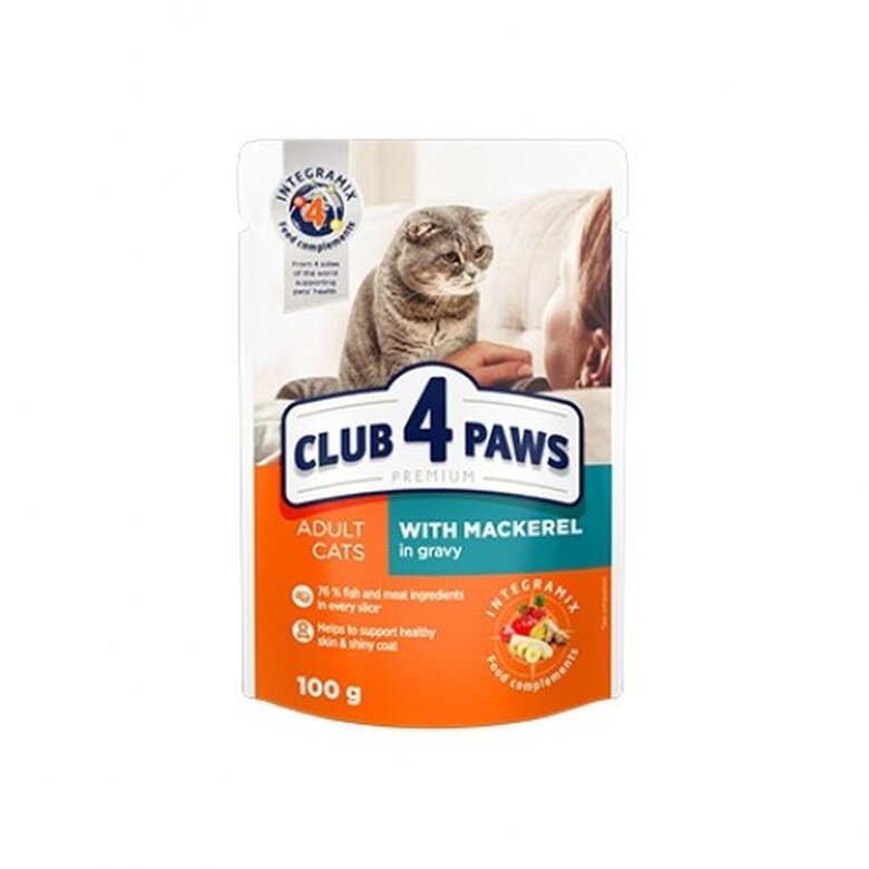 Club 4 Paws Pienso húmedo para gatos Caballa en salsa, , large image number null