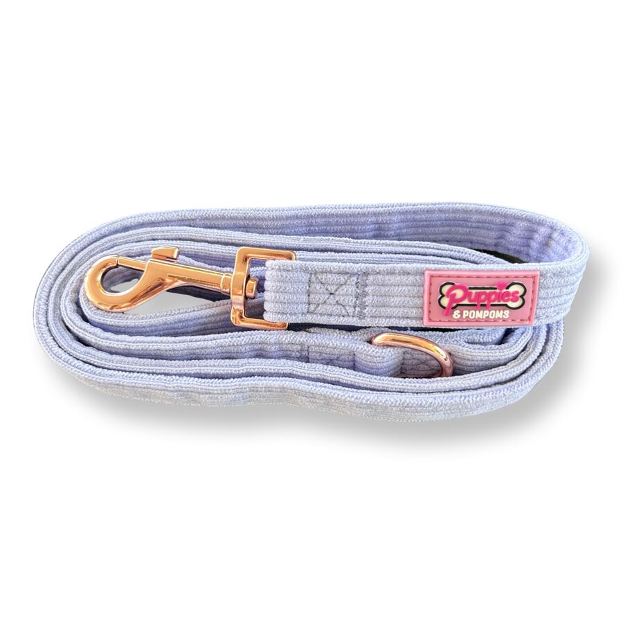 Puppies Pom Poms Correa Pana de Lujo azul y lavanta para perros