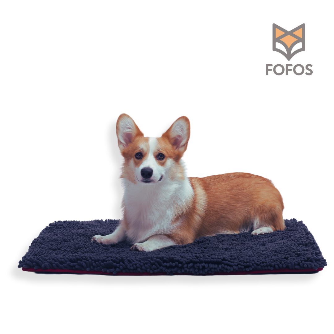 FOFOS | Alfombrilla Viscoel&aacute;stica con Forro de Chenille (Azul Oscuro) M - Para Perro, , large Imagen numero 1