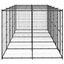 Vidaxl perrera con puertas de bisagra negro para perros, , large indicador imagen numero 17