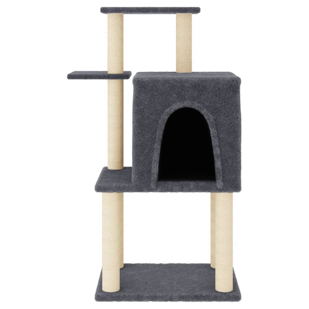 vidaXL Rascador para gatos con postes de sisal gris oscuro 97 cm, , large Imagen numero 2