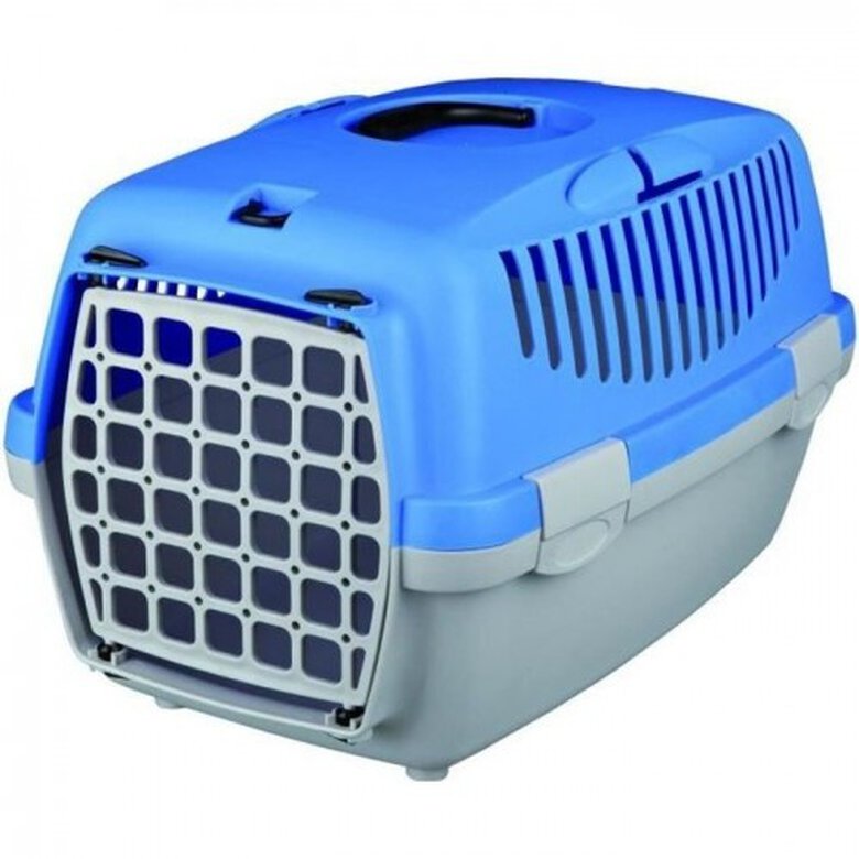 Trixie capri transportín de plástico azul y gris para mascotas, , large image number null