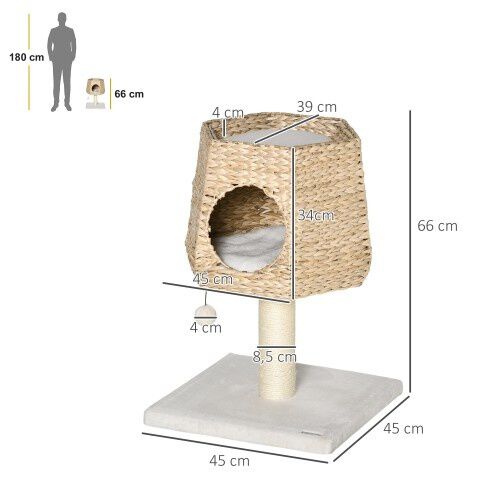 PawHut &aacute;rbol rascador crema para gatos peque&ntilde;os, , large Imagen numero 3